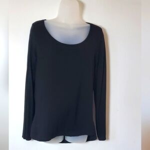 Paraphrase Black Scoop Neck Blouse
